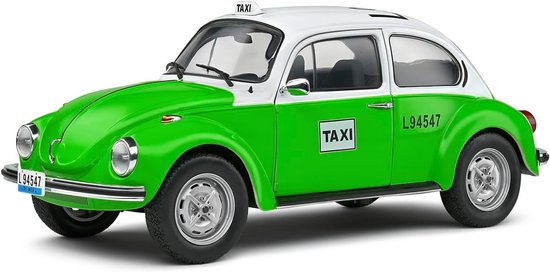 Modelauto Volkswagen Kever 1303 Mexicaanse Taxi Groen 1974 Schaal 1:18 van Merkloos