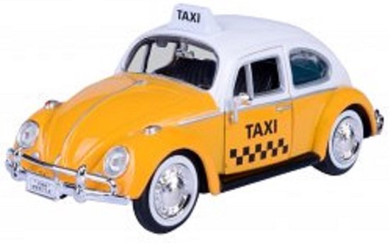 Modelauto Volkswagen Kever taxi 1:24 - speelgoed taxi auto schaalmodel van Welly