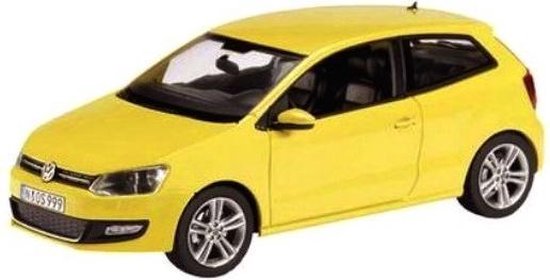 Modelauto Volkswagen Polo Polo GTI Mark 5 geel 1:43 - Speelgoed auto schaalmodel van Bburago