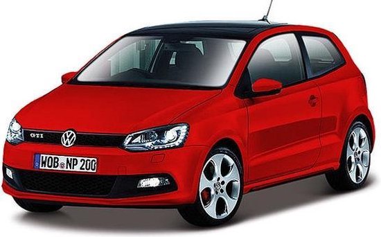 Modelauto Volkswagen Polo Polo GTI Mark 5 rood 1:43 - Speelgoed auto schaalmodel van Bburago