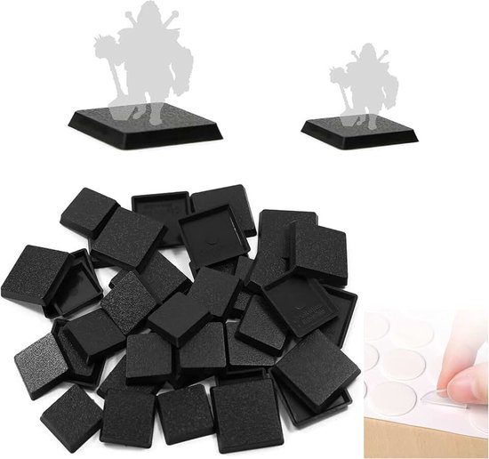 Modelbasis 20mm 25mm Kunststof Basis Voor Zandtafel Oorlogsspellen Tafel En Miniatuur Spel Met Gemengde Basis (Vierkant), 80 Stuk