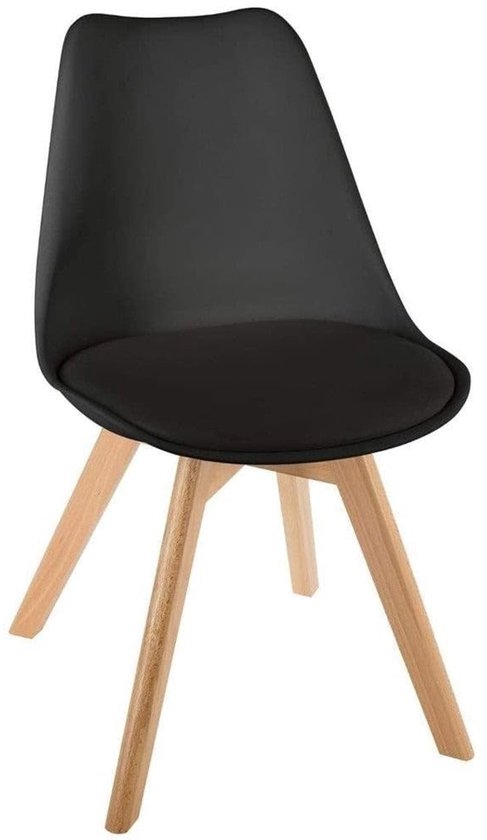 Moderne Bureaustoel met Beukenhouten Frame en Zwart Bekleding