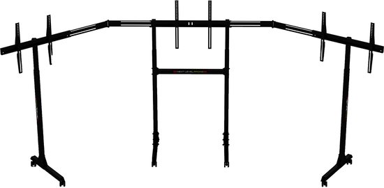 Monitorstandaard Vrijstaand - Drievoudig 32-65 Inch - VESA 75x75 Tot 450x660 - Vergrendelbare Wielen - Voor Sim Racing