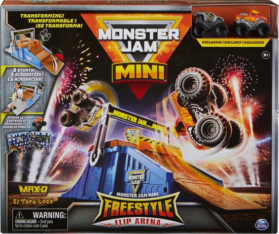 Monster Jam Mini - Freestyle Flip Arena-Speelset - Met 2 Minitrucks van Spin Master