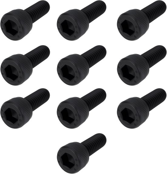 Montageschroeven - Onderdelen - Pedalen Bevestigen - Koolstofstaal Grade 12.9 - M6 x 16mm - Zwart van Merkloos