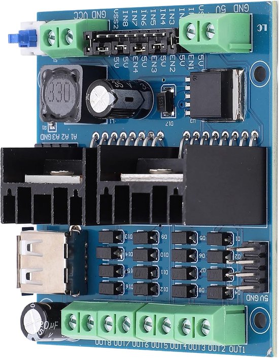 Motor Driver Module - Motor Controller - Projecten Sturen - 4 Motoren Tegelijk - 16 x 13 x 4 cm