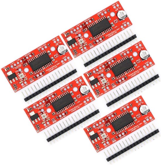 Motor Driver Module - Stappenmotor Controller - Precisie Bewegingssturing - Instelbare Microstepping - 47x20mm - Rood