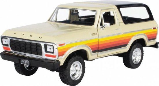 Motor Max modelauto/speelgoedauto Ford Bronco hard top - creme - schaal 1:24/19 x 8 x 8 cm van Motor Max