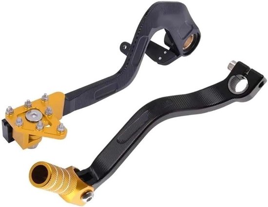 Motorfiets Hendel - Schakelpedaal Rempedaal - Motor Rijden - CNC Aluminium Constructie - Set - Zwart