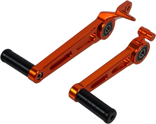 Motorfiets Pedaal Set - Voetrem Hendel - Verbeterde Controle - CNC Aluminium Constructie - Voor Duke 390 - Oranje