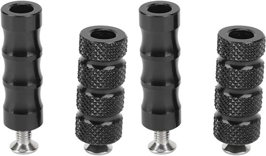 Motorfiets Shifter Pegs - Voetsteunen Pedaal - Anti-Slip Rijden - CNC Aluminium Constructie - 6mm Gat - Zwart