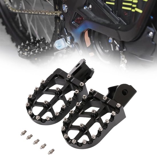 Motorfiets Voetsteunen - Scooter Pedalen - Sportief Rijden - Extra Brede Grip - 1 Paar - Zwart