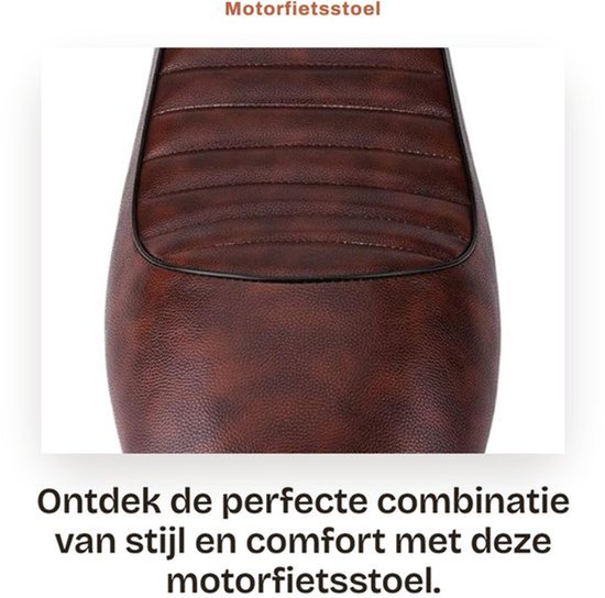 Motorfietsstoel PU-leer - Vintage - Café Racer - Vlakke Zitting - Montagebeugels - Gloednieuw, Lichtgewicht - Motorzadel