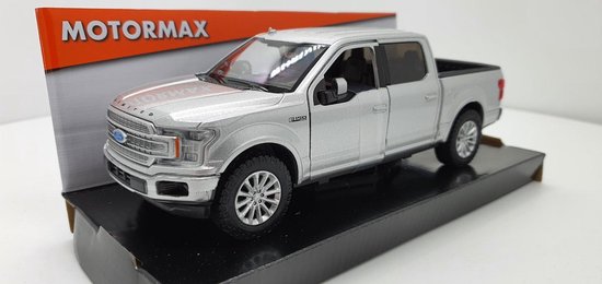 MotorMax Ford F150 Limited Crew Cab 2019 Zilver Grijs 1:24-1:27 van Motormax