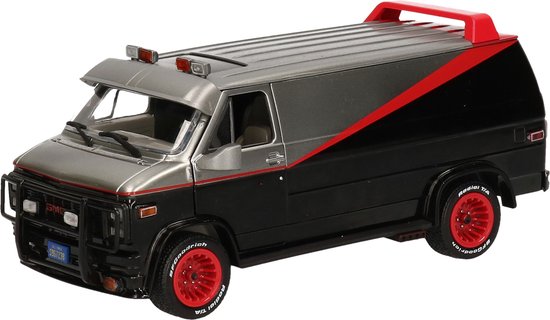 Motormax Modelauto GMC Vandura 1983 - The A Team - zwart - schaal 1:24 - schaalmodel van Motormax