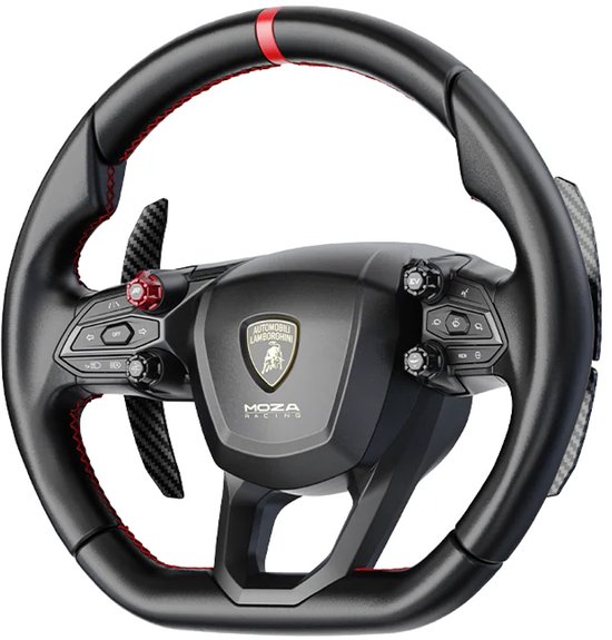 MOZA Lamborghini Revuelto Sim Racing Steering Wheel – Officiële 340 mm GT Hypercar Replica met Carbon Paddles - PC