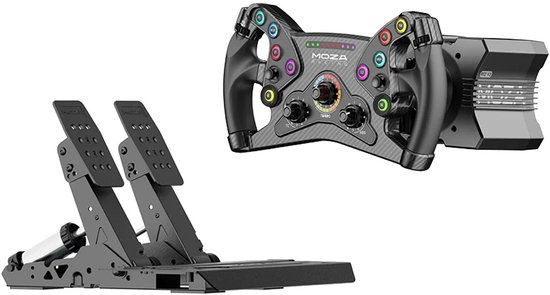MOZA R12 V2 direct drive simracingset 12 Nm met KS stuurwiel en SRP2 pedalen - PC van Moza