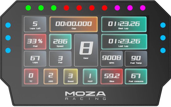 Moza Racing CM2 Racing Dashboard - Professioneel Sim Racing Display - PC van Moza Racing