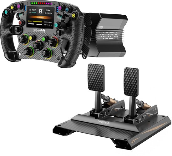 Moza Racing - F1 expert kit – R12 V2 basis + FSR2 Stuur + CRP2 Pedalen - PC van Moza Racing