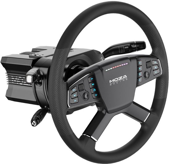 Moza Racing RS071 Trucking Wheel Bundel + Multi-Function Stalks - Professioneel Sim Racing Stuurwiel en Programmeerbare Truckbediening voor Euro/US Truck Simulator - PC van Moza Racing