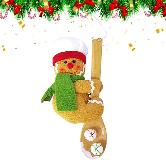 MTTproducts- Peperkoekmannetje Kerstboomdecoratie - Decoratieve Ornamenten - Winterfeestdecoratie - Compact - Doek - 18 x 8 x 4,5 cm - Kerstornament van mttproducts