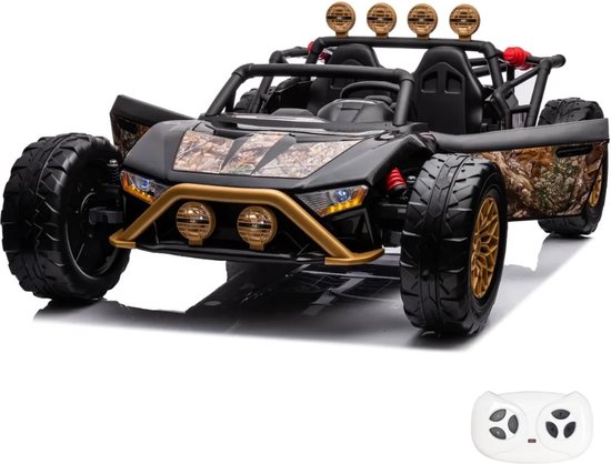 Mud-Master Buggy - voor Kinderen - 2-zits - 24V accu - 2 tot 7 jaar - Zwart van Kinderauto.