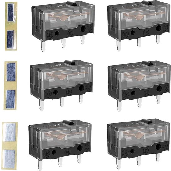 Muis Schakelaar Set - Micro Schakelaar - Muis Reparatie - 24K Gouden Contacten - 6 Stuks - Zilver