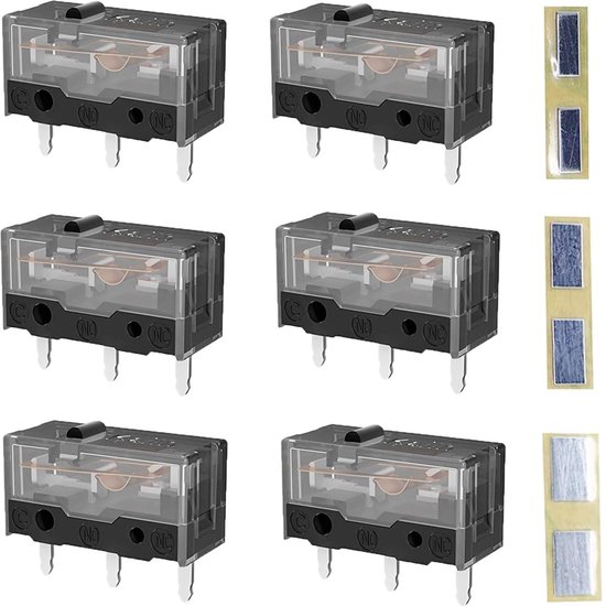 Muis Schakelaar Set - Micro Switches - Muis Reparatie - Gouden Contacten - 6 Stuks - Zilver