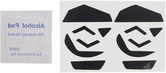 Muis Voeten Pads - Muis Skates Sticker - Soepeler Glijden - Afgeronde Gebogen Randen - 0.6MM Dikte - Zwart