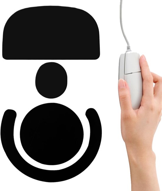 Muis Voetjes - Antislip Matjes - Verbeterde Precisie - Gladde Randafwerking - Directe Bevestiging - Zwart
