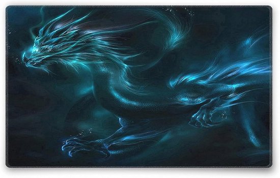 Muismat 36 x 25 cm, Draak, anti-slip en stil - gaming en kantoor, afwasbaar en oprolbaar van Merkloos