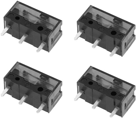 Muisschakelaar - Micro Switch - Muis Reparatie - 80 Miljoen Kliks - 4 stuks - Zwart van Merkloos