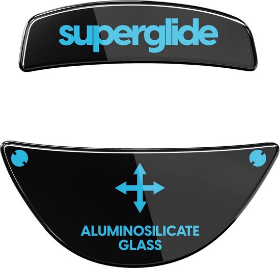 Muisvoeten - Muis skates - Gaming precisie - Glas materiaal - 10.2 x 8.2 cm - Zwart