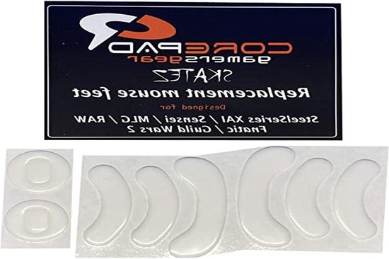 Muisvoetjes - Skatez Pro - Gaming - PTFE Teflon Materiaal - 0.3 x 100 x 70 cm - Zwart/Wit