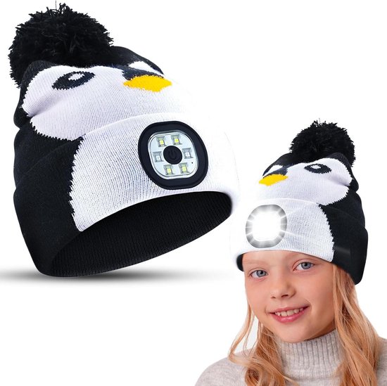 Muts met LED-verlichting - kinderen - verjaardagscadeau - jongens meisjes - wintermuts - LED-licht - winterwarmer - LED-verlichting - uniseks - verlichte muts met LED van Topwon