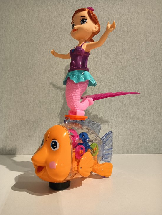 Muzikale vis met zeemeermin en geluid en knipperende lichten, Elektrische Gear Goudvis. met Muziek & Lichten. Bump and Go Technologie. Educatieve Speelgoed voor Jongens Meisjes 3+ van ThinkGizmos