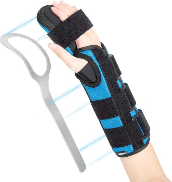 Nachtsteun, polssteun bij carpaal tunnelsyndroom, tendinitis, polssteun en hand bij polsblessures, peesschedeontsteking, beroerte, rechterhand, L