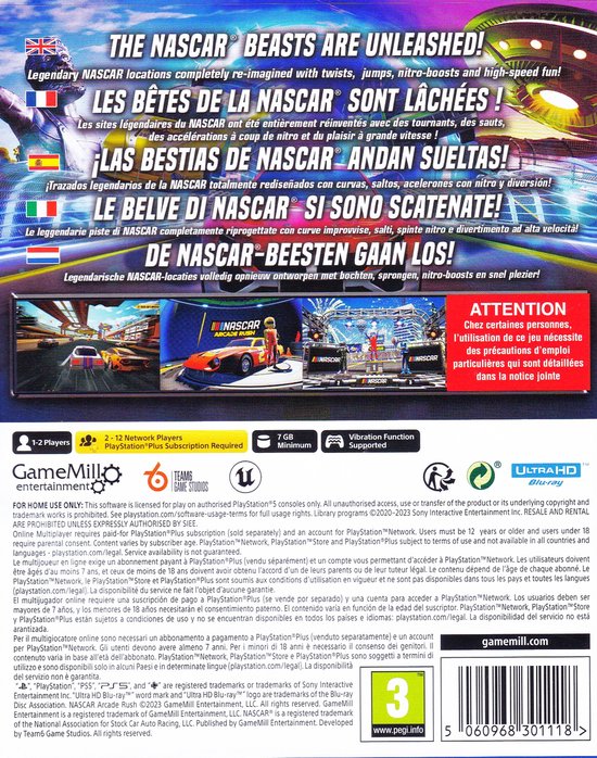 NASCAR Arcade Rush - EN FR ES IT NL PS5 van NASCAR