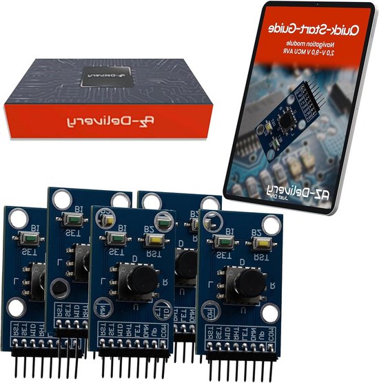 Navigatiemodule met Joystick - Digitale Invoer - Project Navigatie - 5-Weg Joystick Inclusief - Compact 50x25x12mm - Zwart