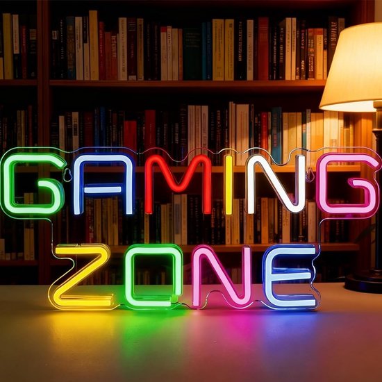 Neon Verlichting voor Gaming Zone - Dimbare LED Borden met USB Voeding voor Slaapkamer, Speelruimte en Feestjes