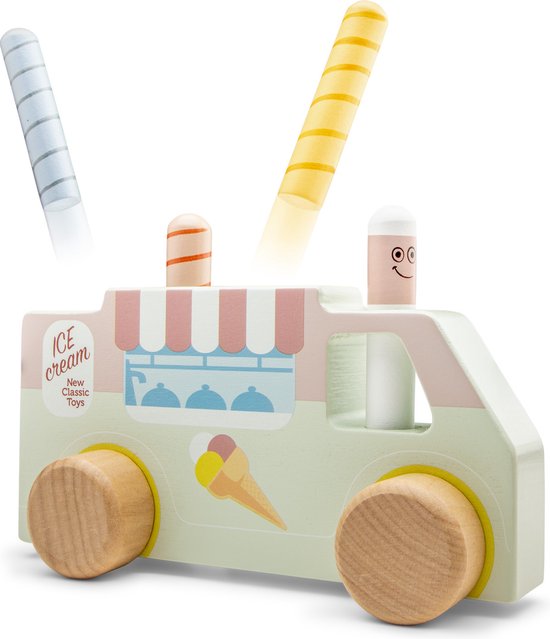 New Classic Toys - Houten Pop Up IJscokar - Speelgoedvoertuig - FSC van New Classic Toys
