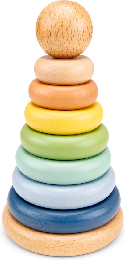 New Classic Toys - Houten Stapelringen - Stapeltoren - Ring Stapelaar - FSC van New Classic Toys