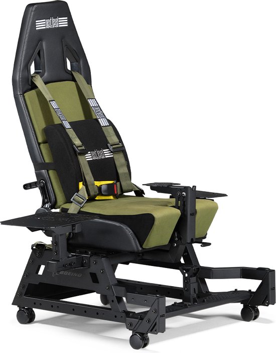 Next Level Racing Flight Seat Pro - Cockpit - Boeing Military Editie - Vluchtsimulatie - Zwart/Groen van Next Level Racing