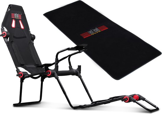 Next Level Racing - Race Cockpit F-GT LITE + Floor Mat - Zwart/Rood van Merkloos