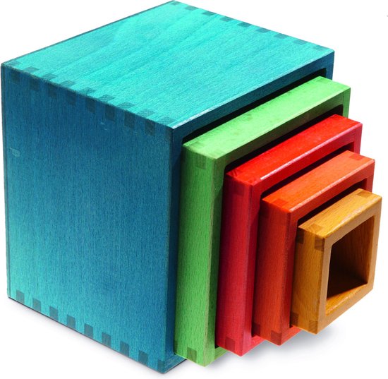 nic houten speelgoed Steckwürfel bunt (Bio) van Nic