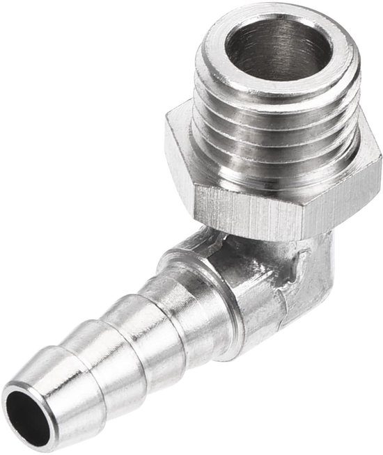 Nickel Plated Hose Spout 6mm Barbed Wire M12x1.5 Right Angle Tube Connector van Smagrinet