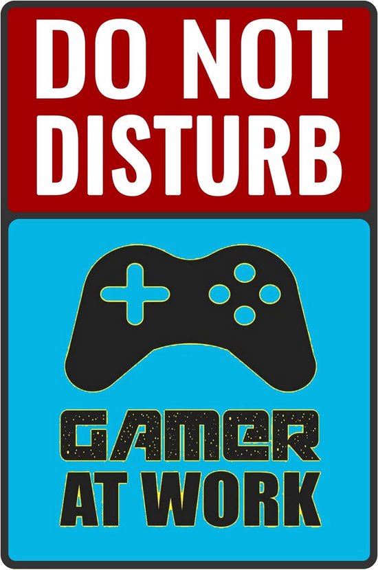 Niet Storen Gamer Bord - Grappige Teken voor Thuiswerkplek of Tiener Kamer Decoratie