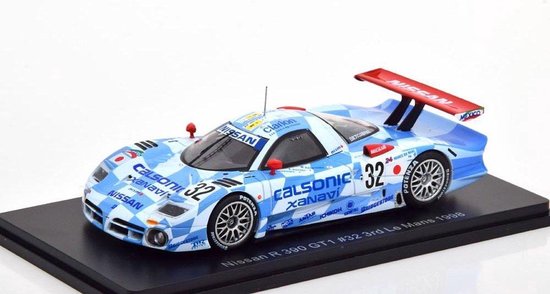 Nissan R 390 GT1 #32 3rd Le Mans 1998 (Blauw) 1/43 Spark - Modelauto - Schaalmodel - Model auto  - Miniatuurauto - Miniatuur autos van Nissan