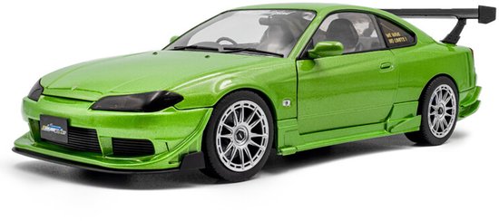 Nissan Silvia S15 Spec-R Aero Solido Works '99, groen Solido schaal 1:18 van Merkloos