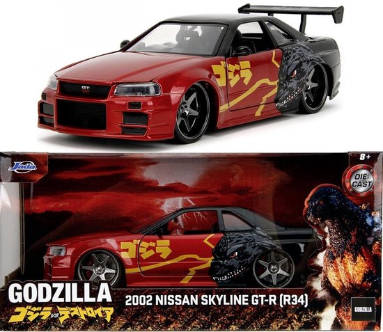 NISSAN Skyline GT-R R34 2002 Godzilla model JADA 1:24 van Merkloos